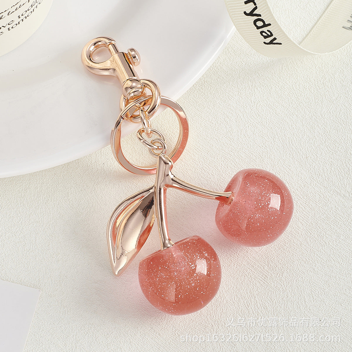 Wholesale Cherry Fruit Bag Pendant Cherry Creative Keychains